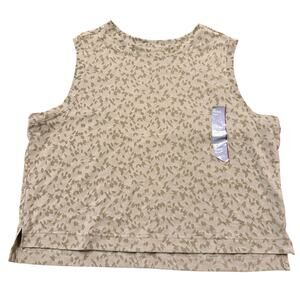 All in Motion Women’s NEW boxy fit cropped olive green tank, Size XL